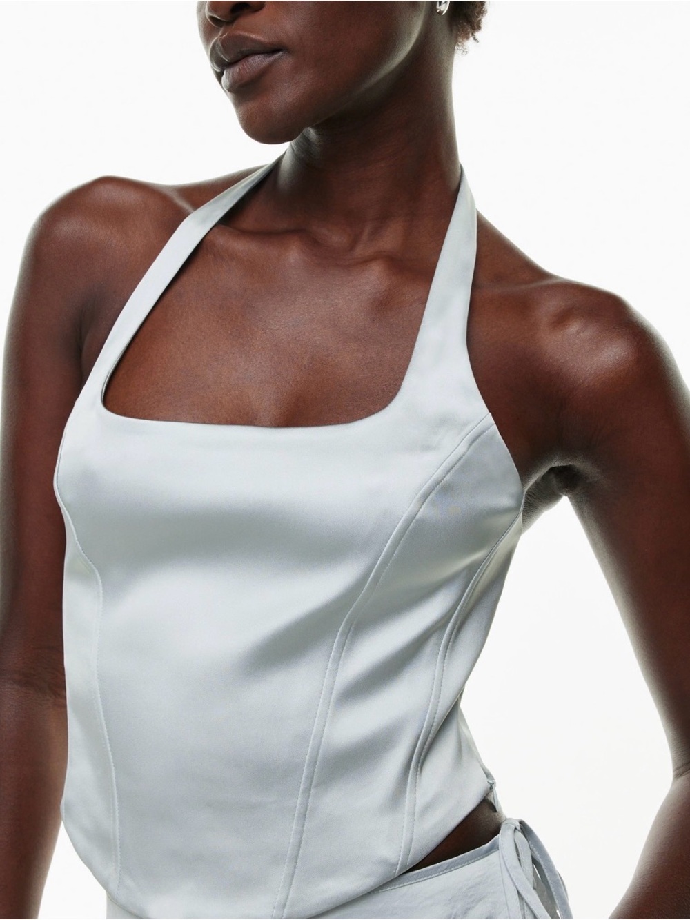 Wilfred Satin Cream Halter Corset Top